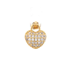 Colgante de Oro Amarillo 18K Corazón con Micropiedras