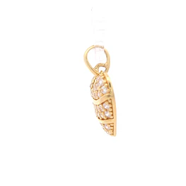 Colgante de Oro Amarillo 18K Corazón con Micropiedras