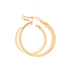 Aros De Oro Amarillo 18K Tipo Bote Liso