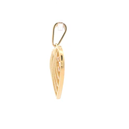 Colgante de Oro Amarillo 18K Corazón Tallado con Piedras Incoloras