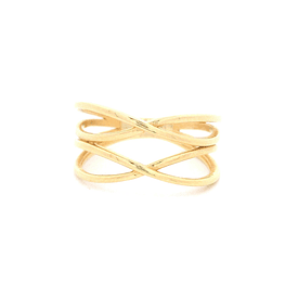 Anillo de Oro Amarillo 18K Cintillo Cruzado