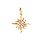 Colgante de Oro Amarillo 18K Sol con Micropiedras Incoloras