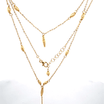 Cadena De Oro Amarillo 18K Labrada Con Esferas Ovaladas