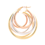 Aros de Tres Oros 18K Tubulares Criollos