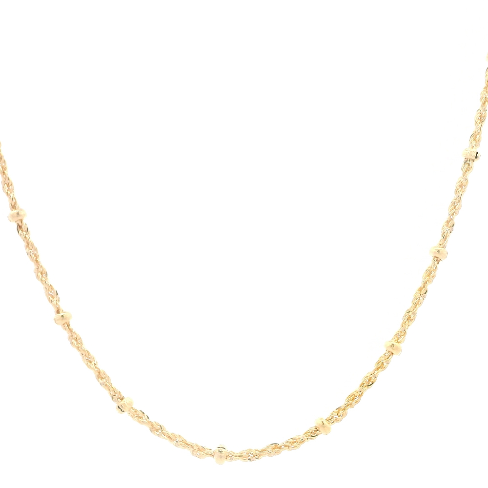 Cadena de Oro Amarillo 18K Singapur con Esferas