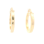 Aros de Oro Amarillo 18K Tubulares Inflados Tallados