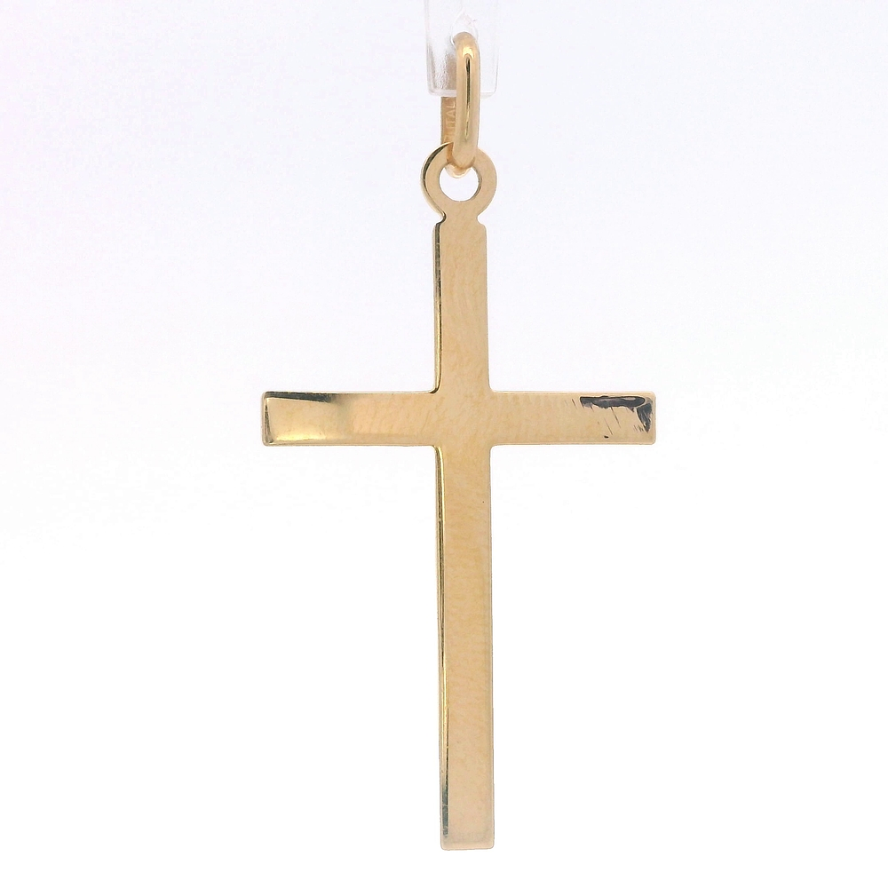 Colgante de Oro Amarillo 18K Cruz Tallada