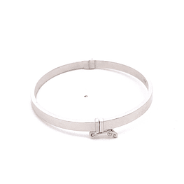 Pulsera de Oro Blanco 18K Esclava Lisa