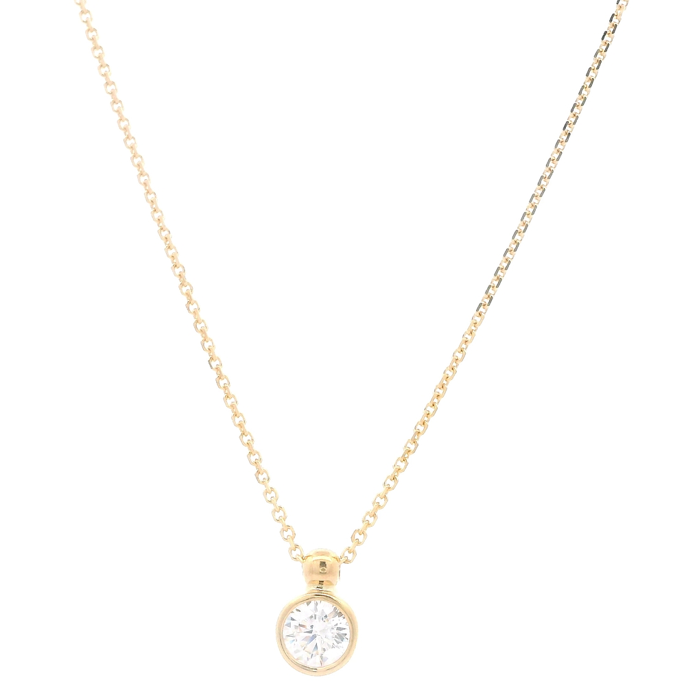 Cadena de Oro Amarillo 18K Labrada con Punto de Luz