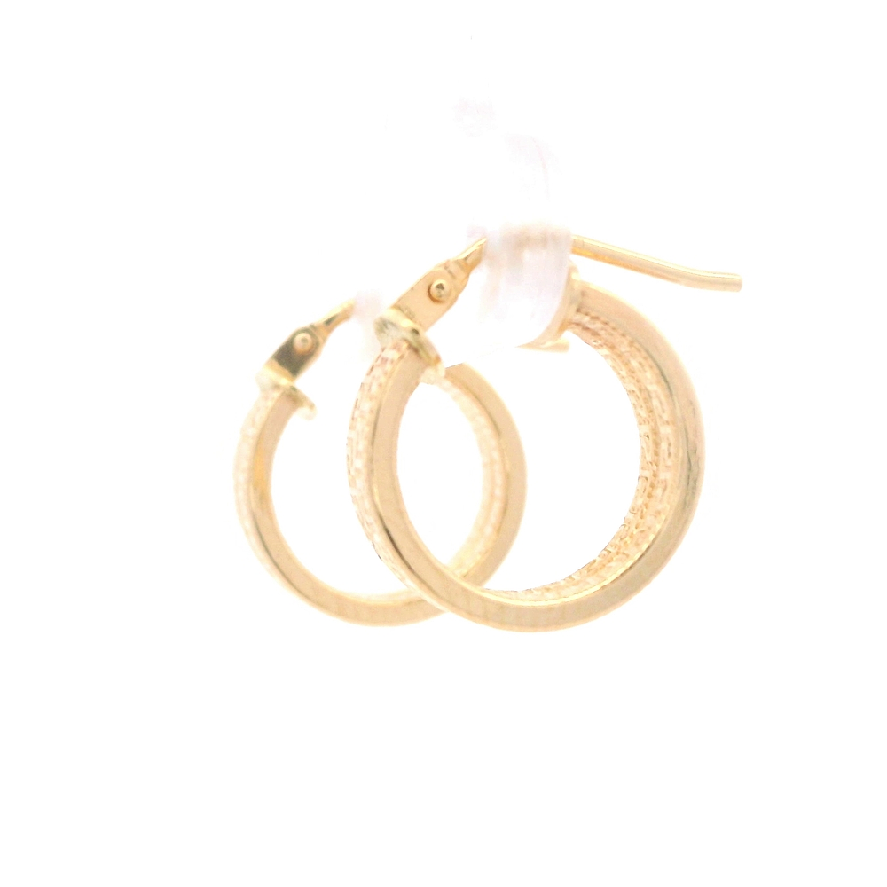 Aros de Oro Amarillo 18K Tubulares Dobles Tallados