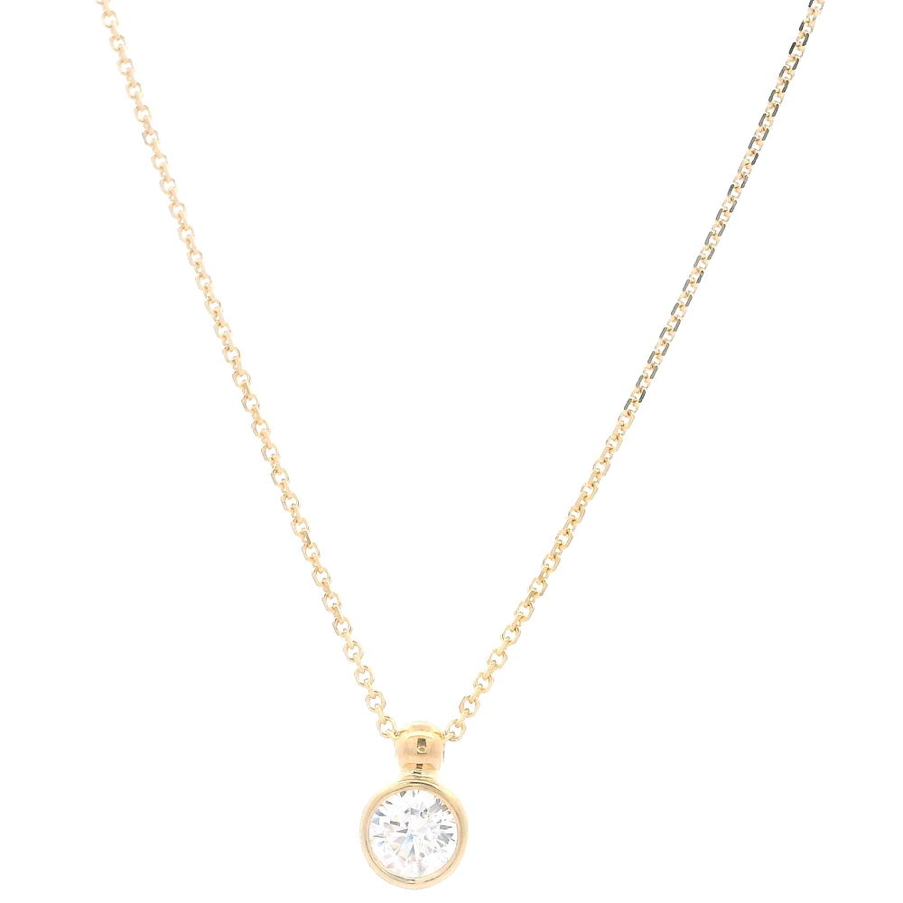 Cadena de Oro Amarillo 18K Labrada con Punto de Luz