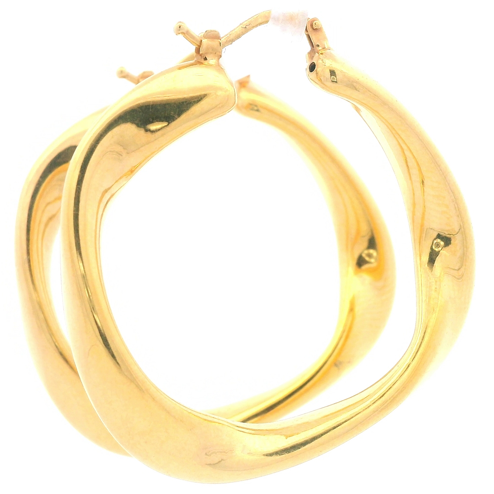 Aros de Oro Amarillo 18K Semi Circular Minimalista
