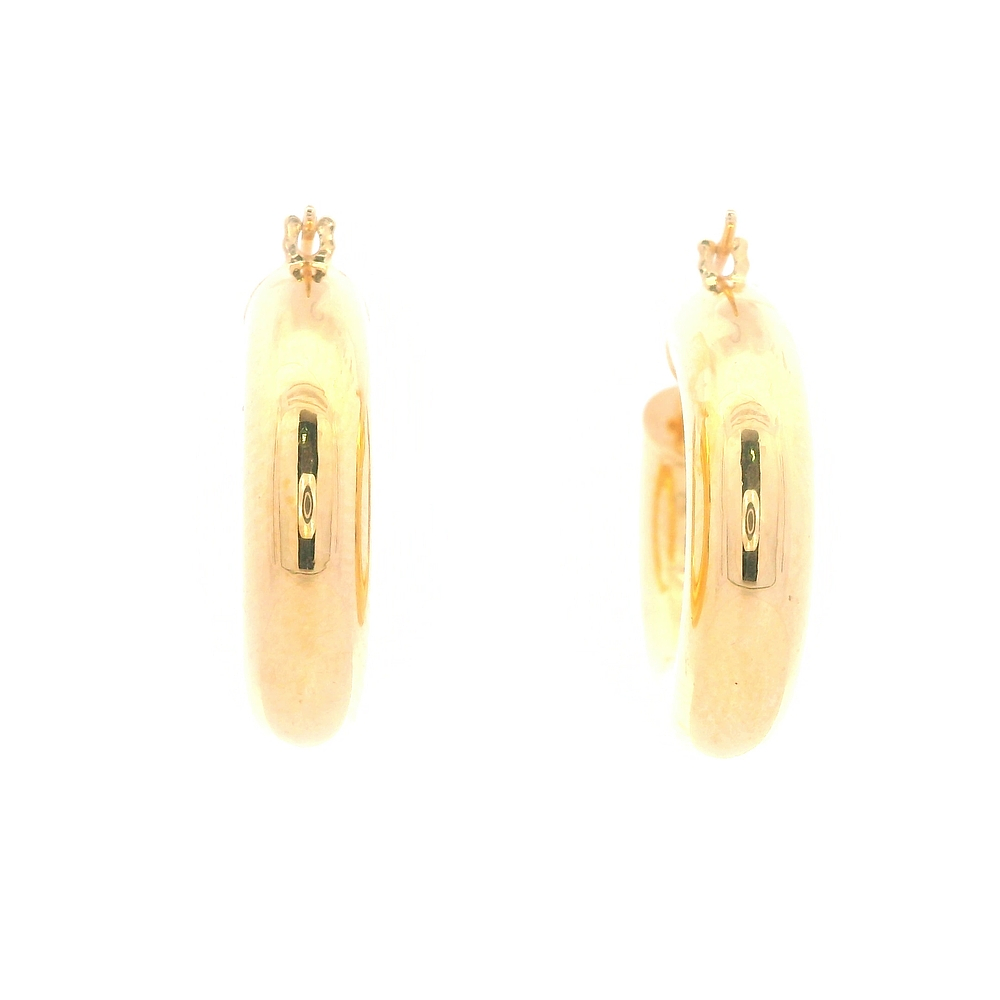 Aros de Oro Amarillo 18K Tubulares Criollos Inflados