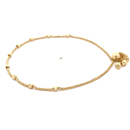 Pulsera de Oro Amarillo 18K Labrada con Esferas Facetadas