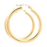 Aros de Oro Amarillo 18K Tubulares Liso Inflado