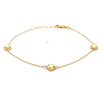 Pulsera de Oro Amarillo 18K Labrada con Tres Flores