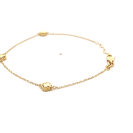 Pulsera de Oro Amarillo 18K Labrada con Tres Flores