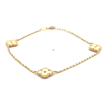 Pulsera de Oro Amarillo 18K Labrada con Flores