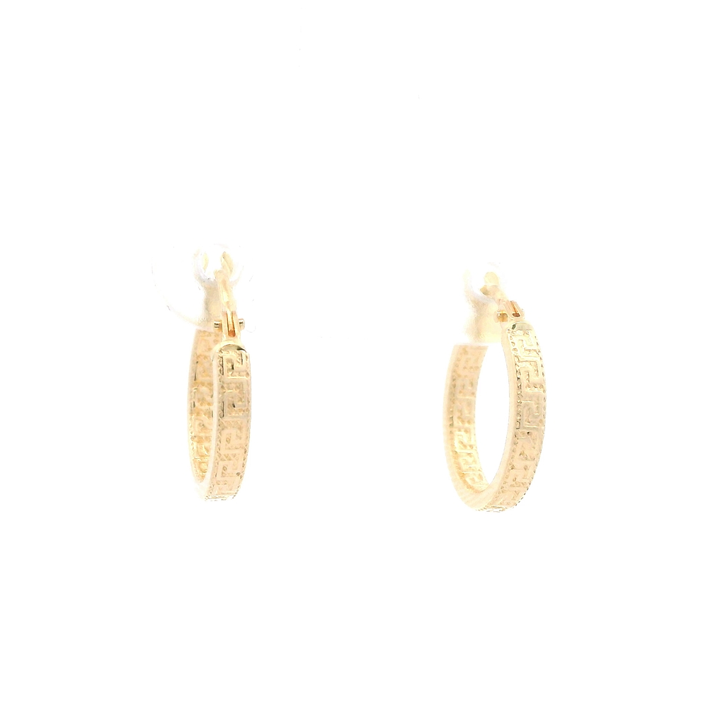 Aros de Oro Amarillo 18K Tubulares Simples Tallados