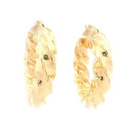 Aros de Oro Amarillo 18K Tubulares Inflados en Espiral
