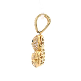 Colgante de Oro Amarillo 18K Oso con Micropiedras Incoloras y Negras