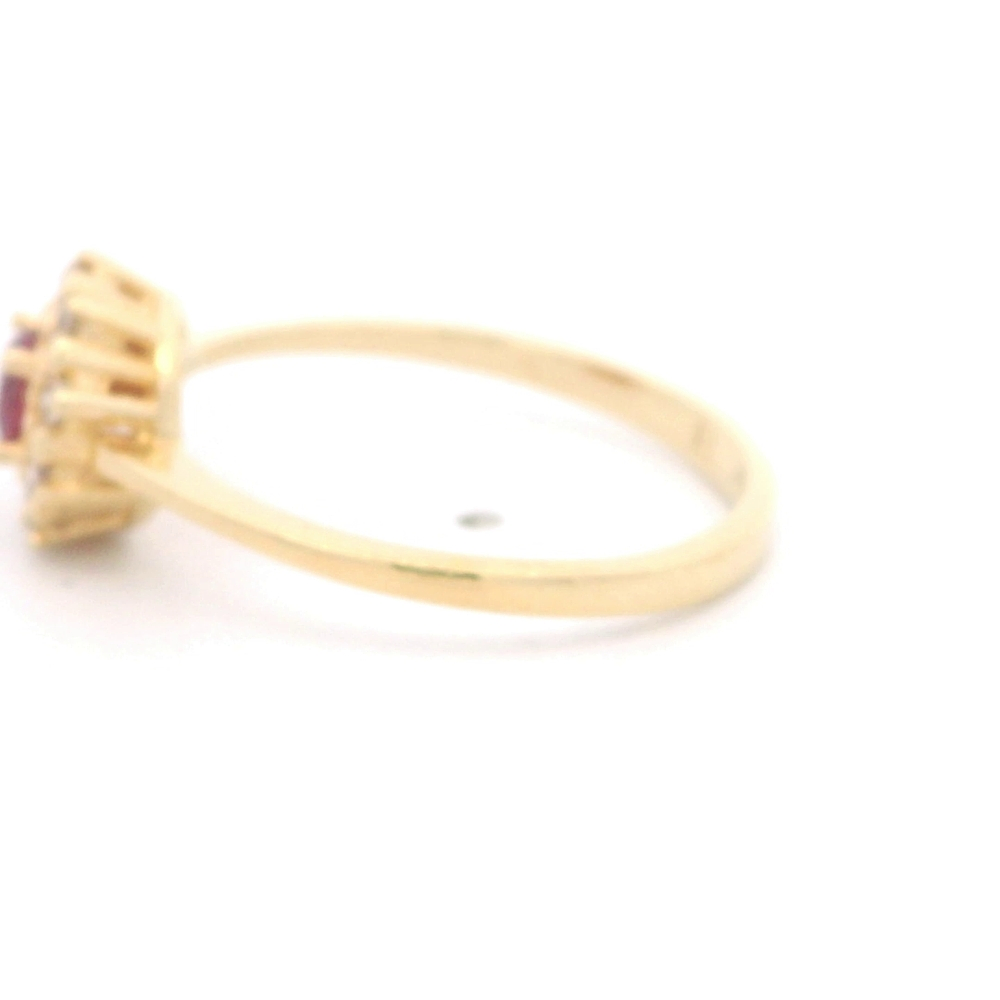 Anillo de Oro Amarillo Flor 18K Talla 19
