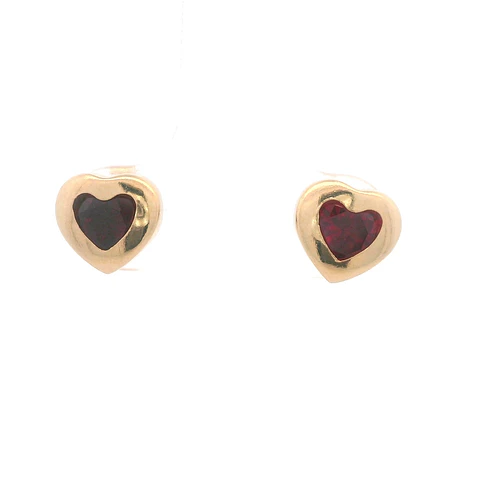 Aros de Oro Amarillo Corazón 18K
