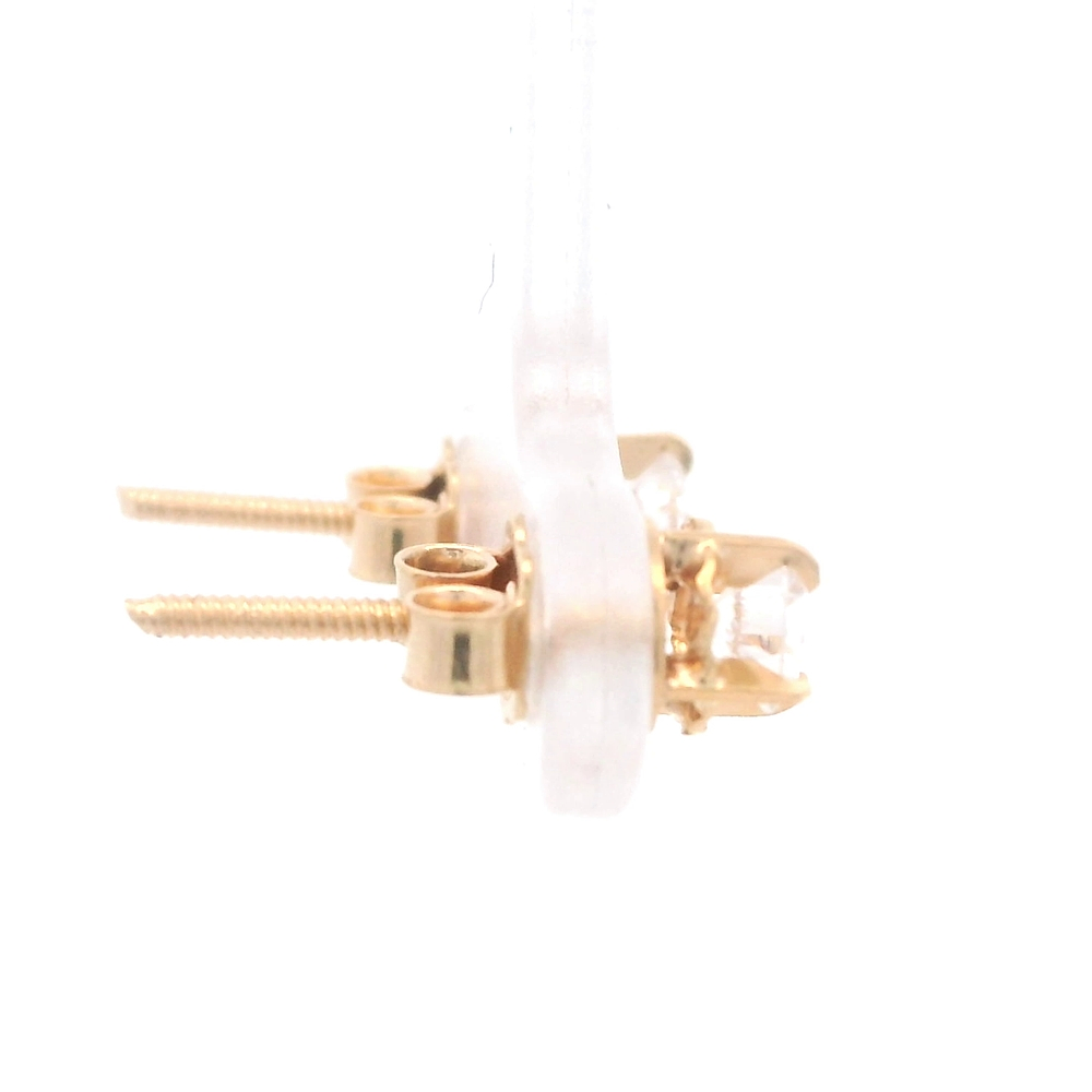 Aros de Oro Amarillo Chaton 18K