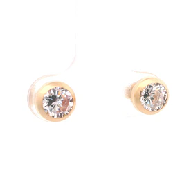 Aros de Oro Amarillo Punto de Luz 18K