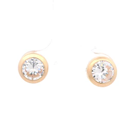 Aros de Oro Amarillo Punto de Luz 18K