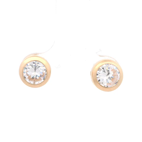 Aros de Oro Amarillo Punto de Luz 18K