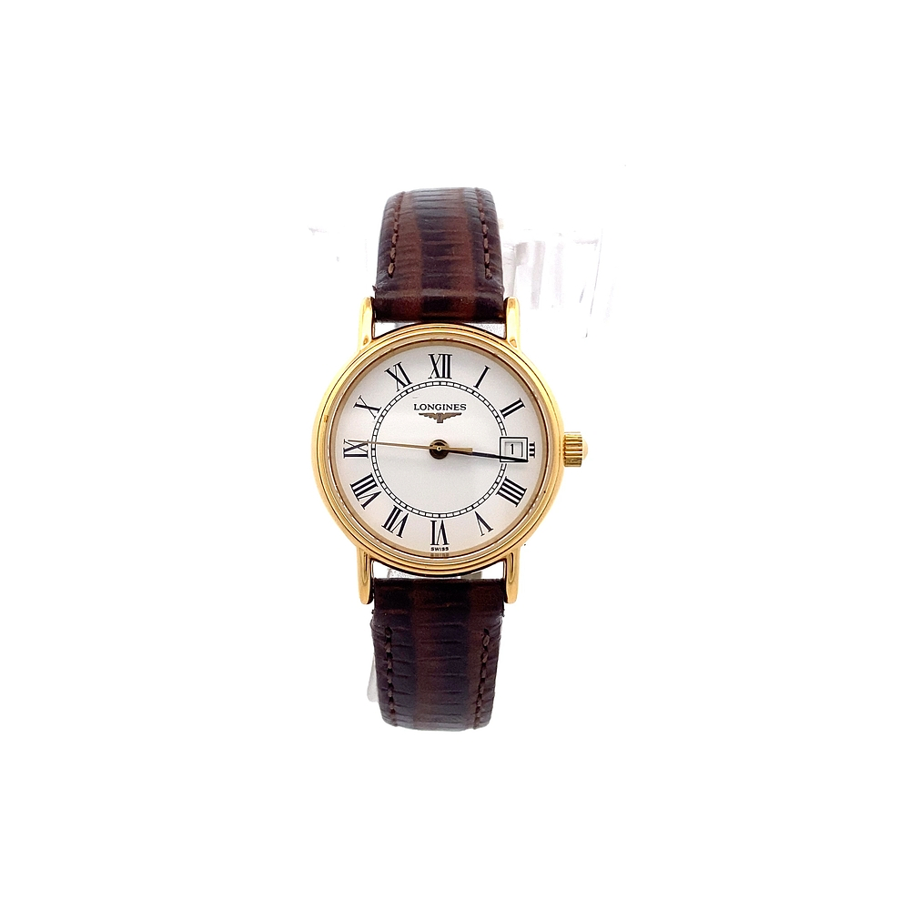 Reloj Longines Presence de Mujer Acero Dorado Cuero Cuarzo
