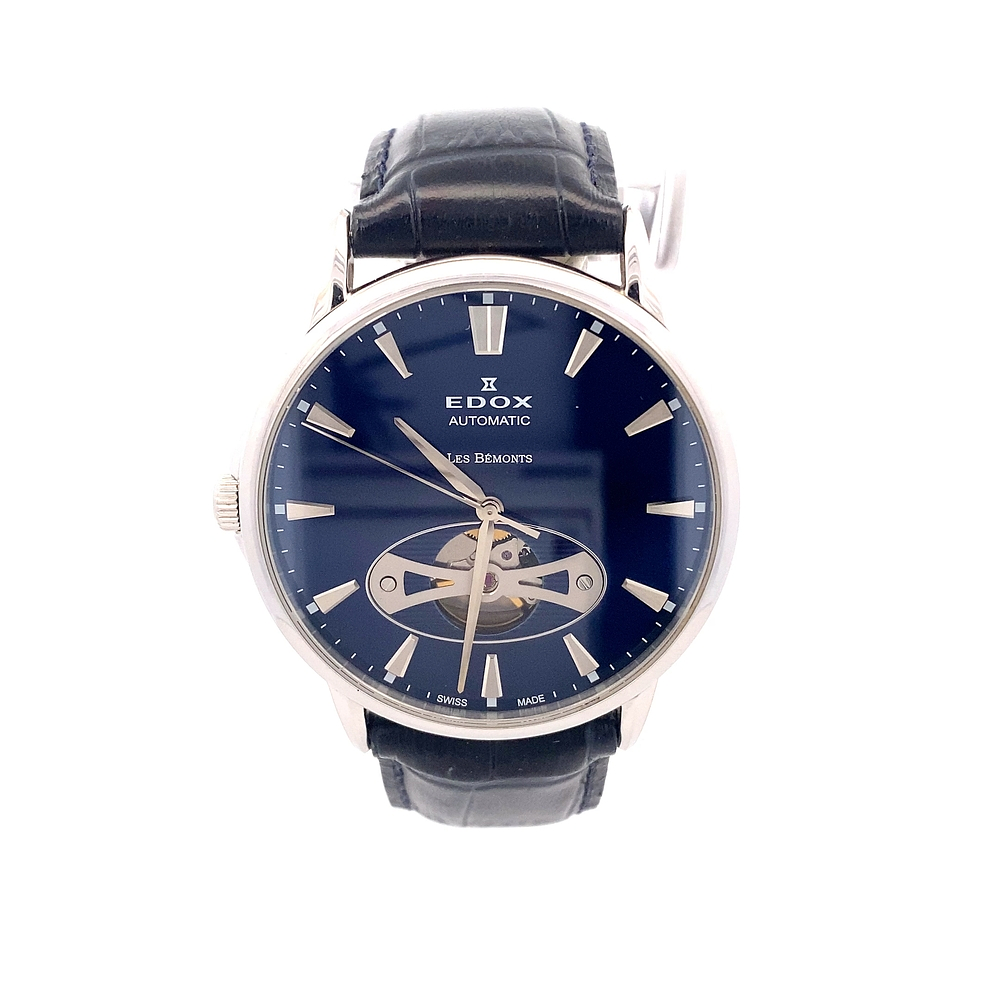 Reloj Edox Les Bemonts de Hombre Acero Azul Automático