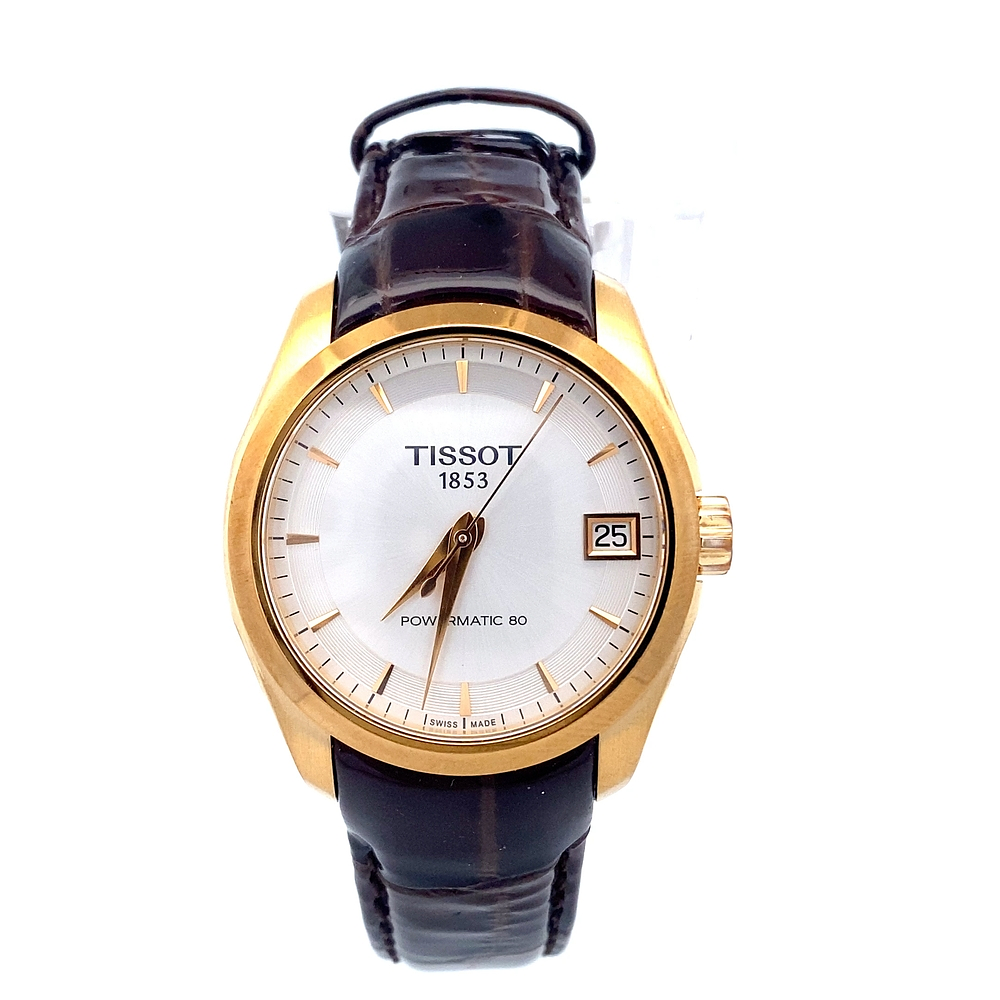 Reloj Tissot Couturier de Mujer Acero Dorado Cuero