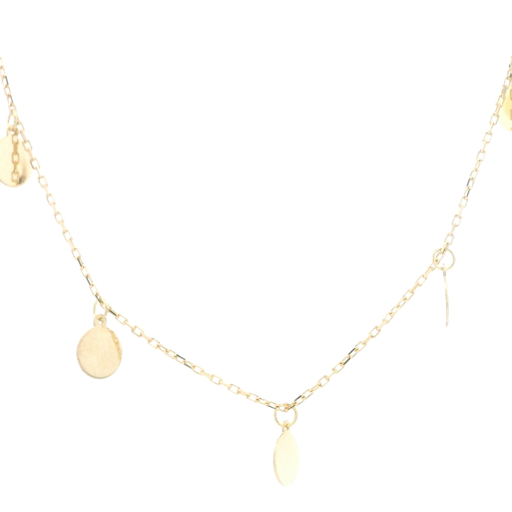 Cadena de Oro Amarillo 18K Limada Gargantilla 