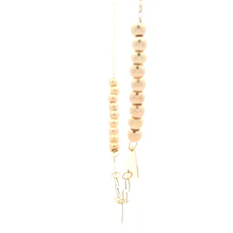 Cadena de Oro Amarillo 18K Limada Esferas y Corazones 