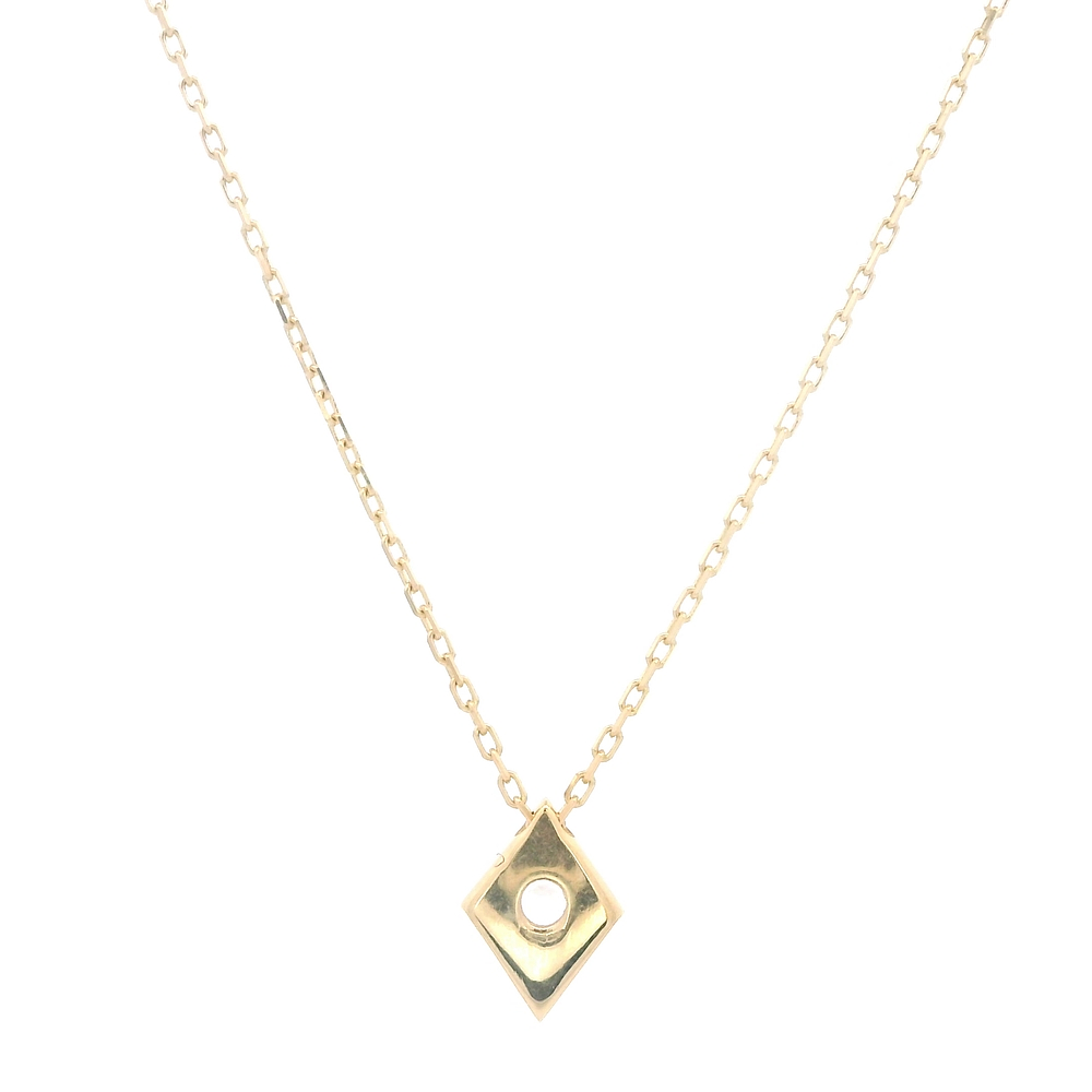 Cadena de Oro Amarillo 18K Limada  con Dije Rombo