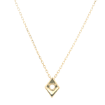 Cadena de Oro Amarillo 18K Limada  con Dije Rombo