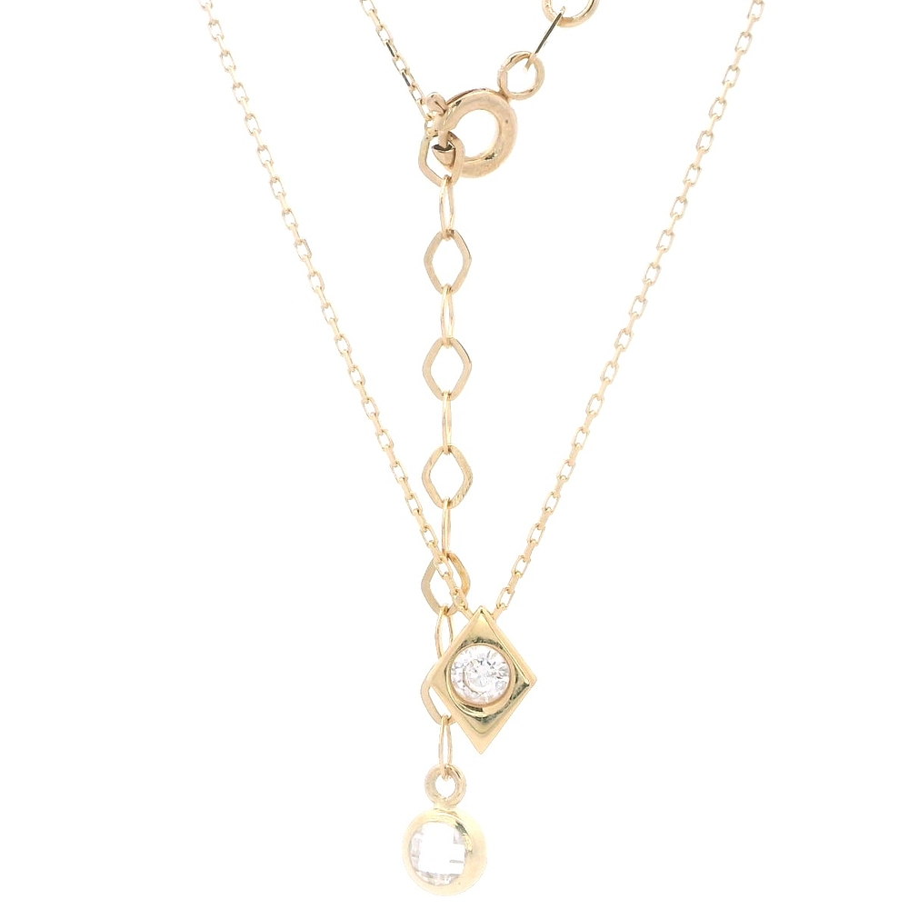 Cadena de Oro Amarillo 18K Limada  con Dije Rombo