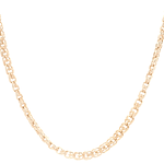 Cadena de Oro Amarillo 18K Barbada Doble Entrelazada 