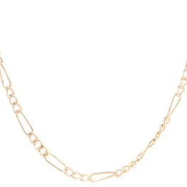 Cadena de Oro Rosado 18K Figaro 3x1  