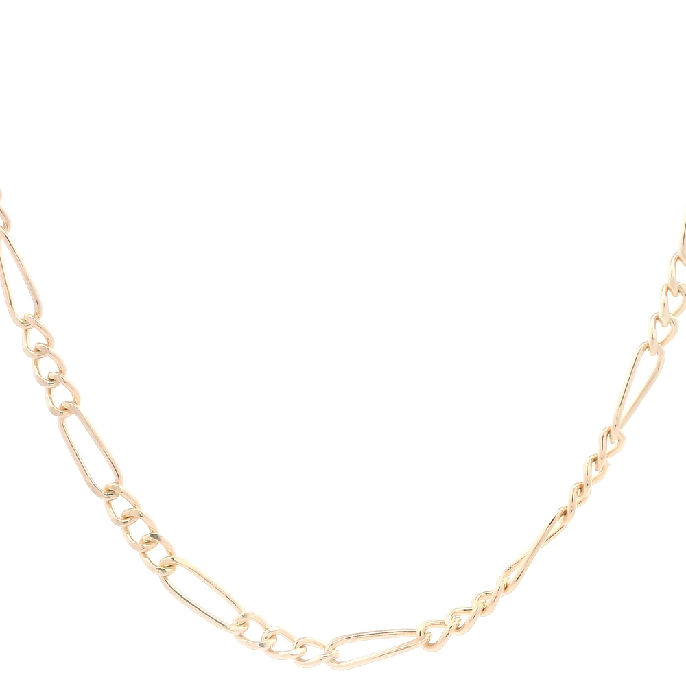 Cadena de Oro Rosado  18KFigaro 3x1  