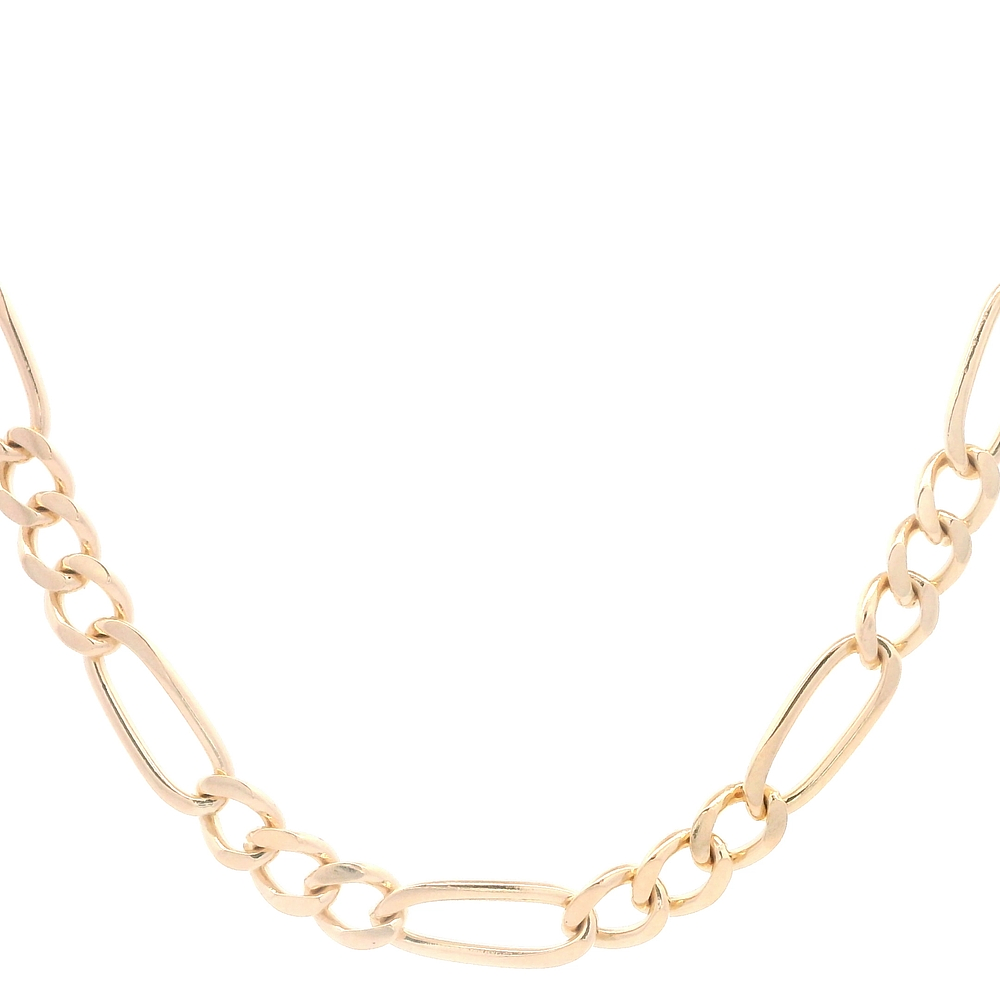 Cadena de Oro Rosado  18KFigaro 3x1  