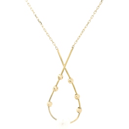 Cadena de Oro Amarillo 18K Limada con Dije Gota  