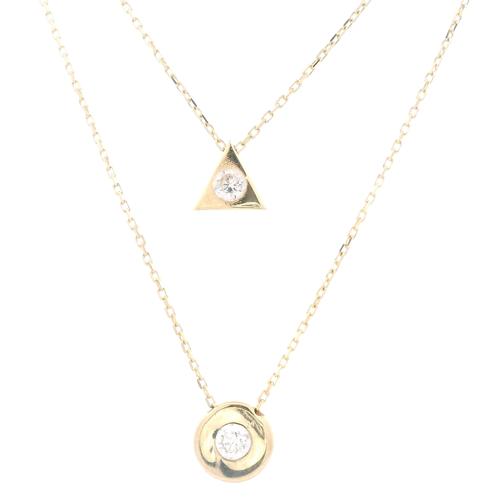 Cadena de Oro Amarillo 18K Limada Gargantilla Doble 