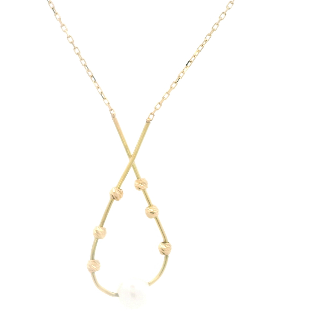 Cadena de Oro Amarillo 18K Limada con Dije Gota  