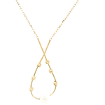 Cadena de Oro Amarillo 18K Limada con Dije Gota  