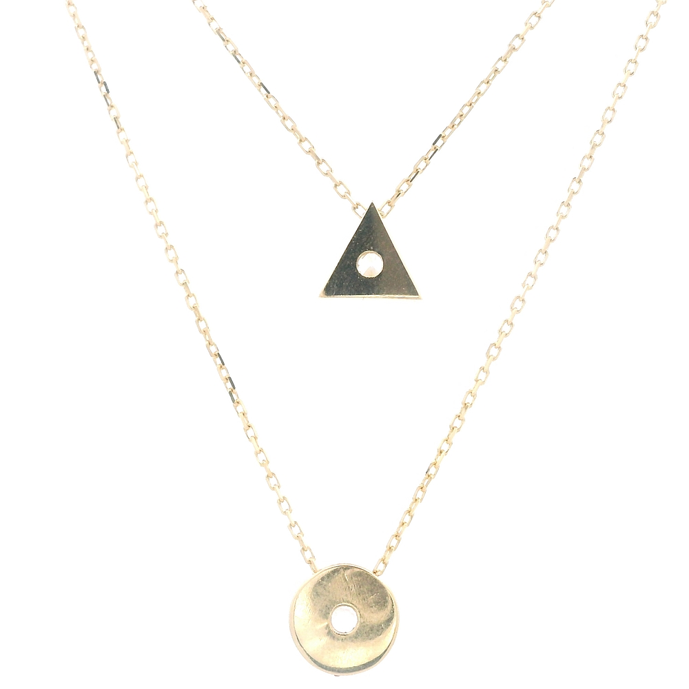 Cadena de Oro Amarillo 18K Limada Gargantilla Doble 