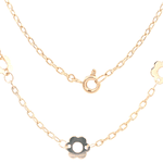 Cadena de Oro Amarillo 18K Limada  con Dijes Flores