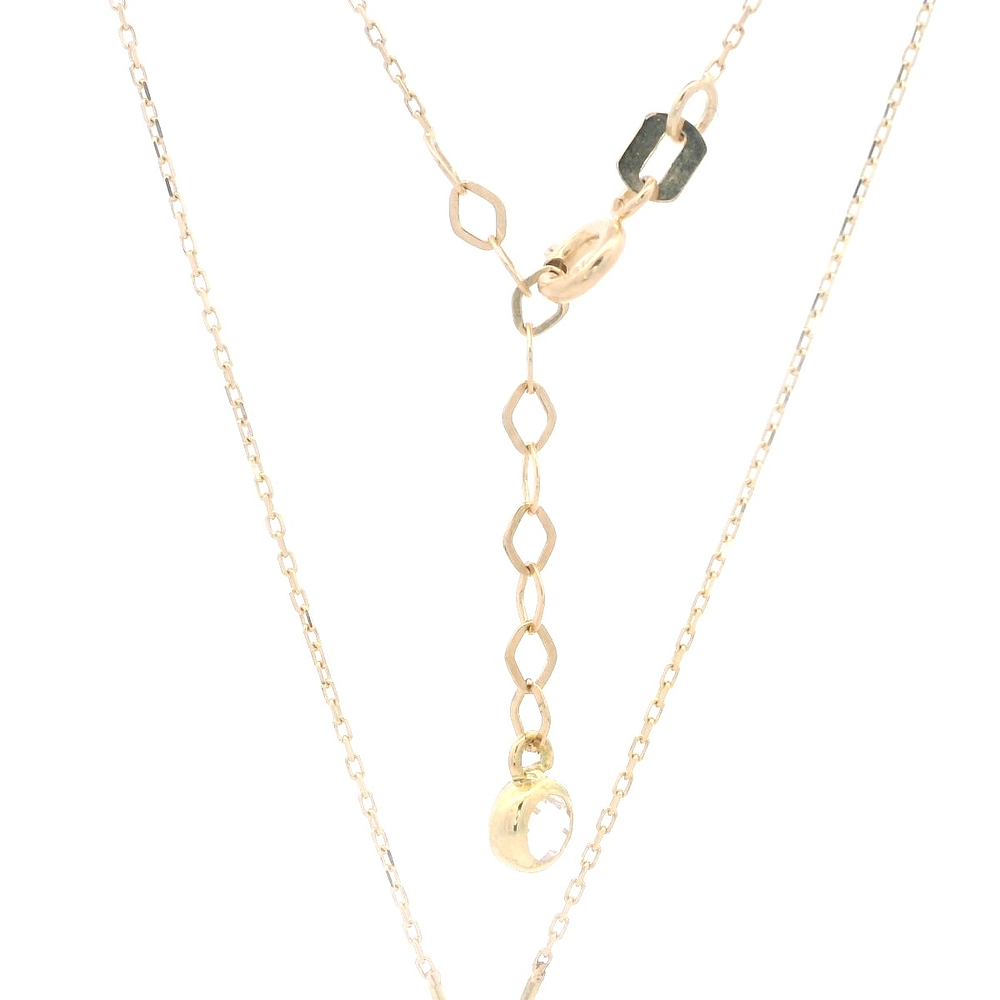 Cadena de Oro Amarillo 18K Limada con Dije Gota  